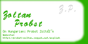 zoltan probst business card